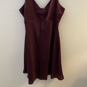Burgundy spaghetti strap silky dress
